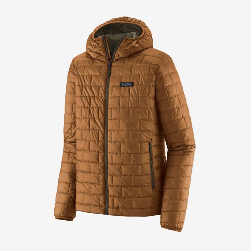 Patagonia Nano Puff Fitz Roy Trout Hoody Men's in Shelter Brown